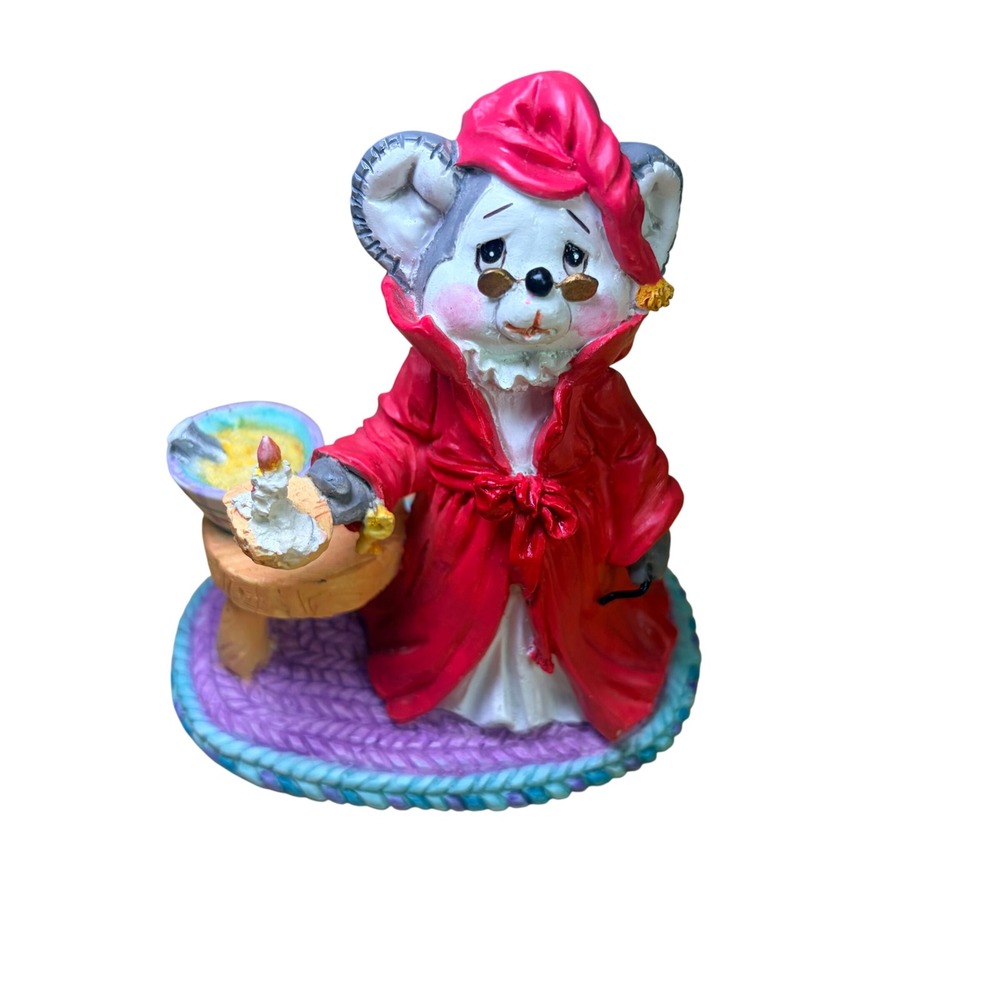 Tom Rubel Vintage 1994 Studio Collection Lil Velvet Mouse Figurine Red Robe RARE